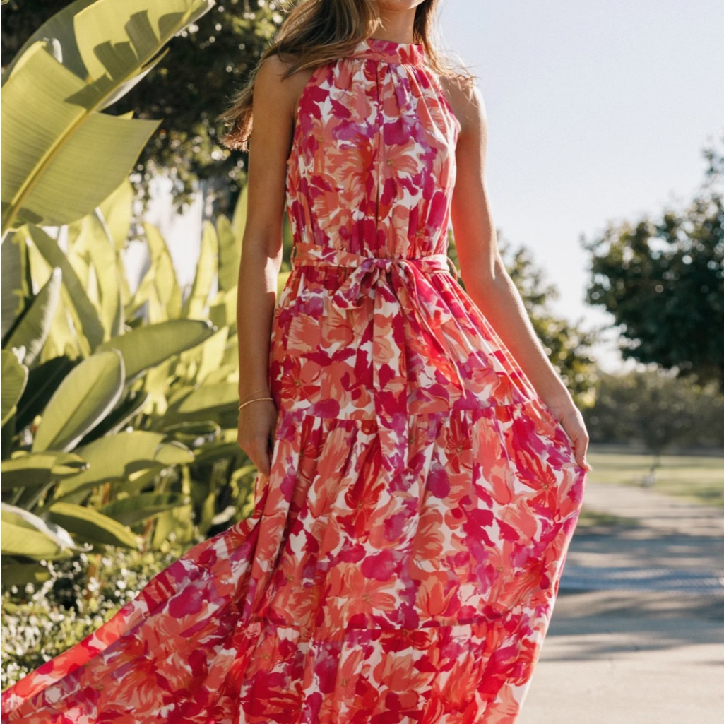 Petal & Pup Caroline Maxi Halter Dress M